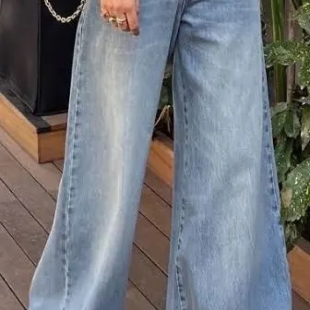 Zara light wash Blue Wide-Leg Jeans size 2/24 - Picture 2 of 4